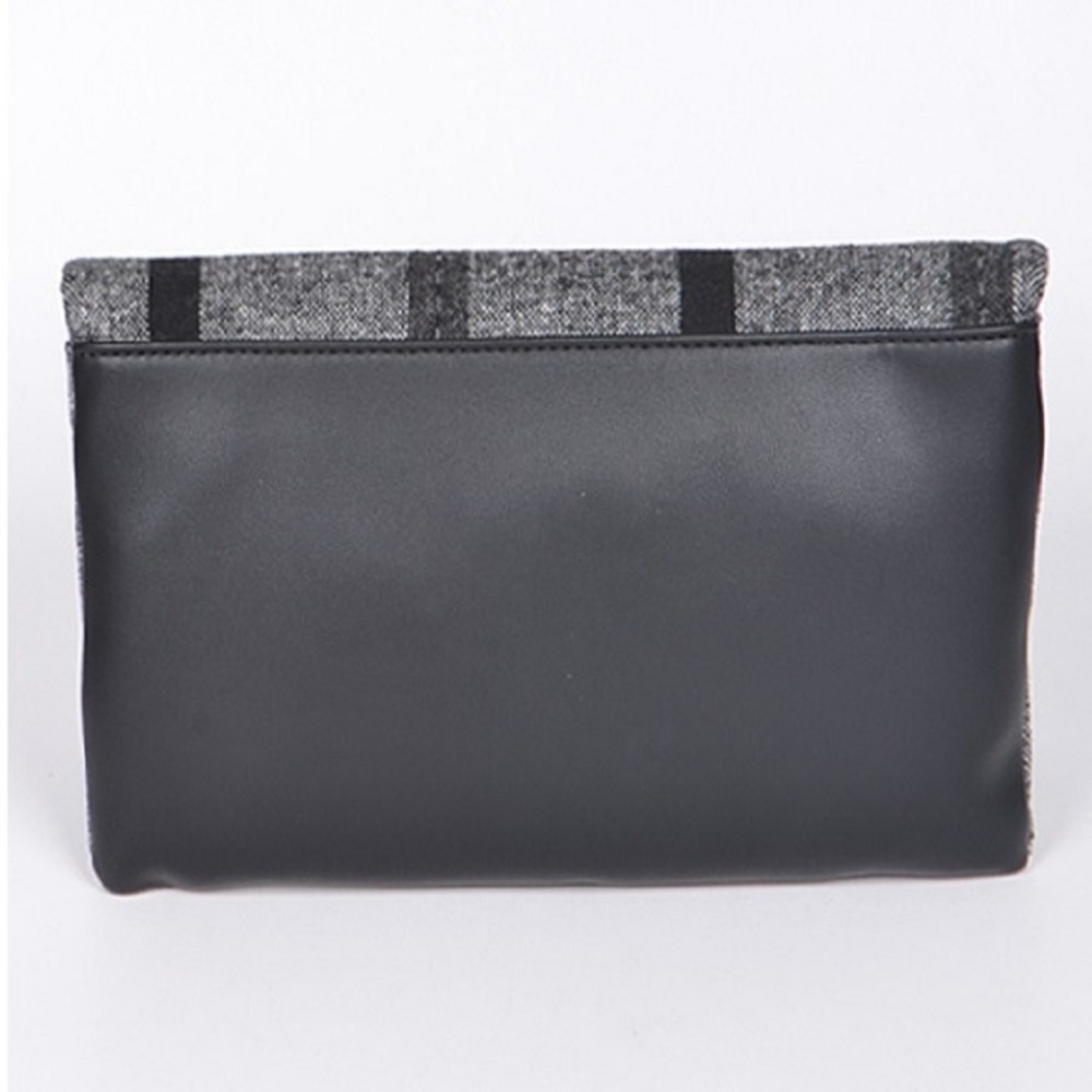 NEW Classic Gray Plaid Tweed Crossbody Bag Clutch - Picture 5 of 5